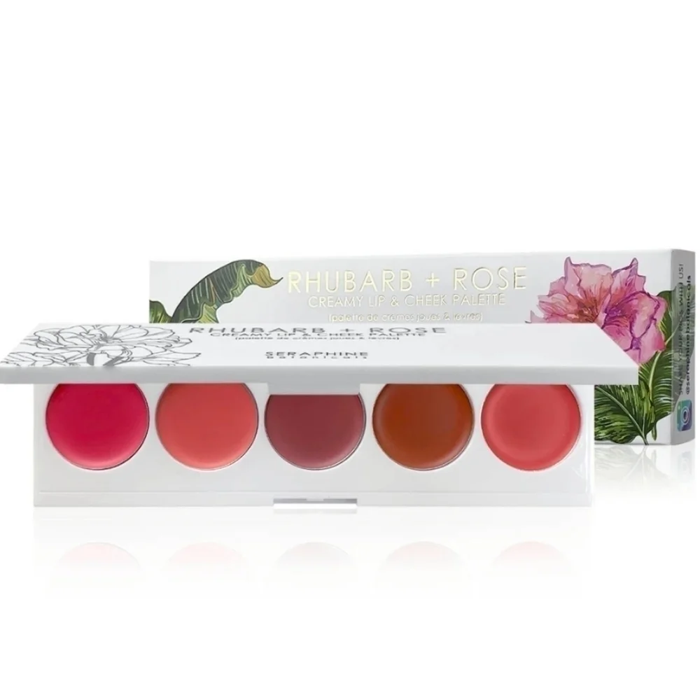 SERAPHINE BOTANICALSRhubarb + Rose - Creamy‎ Lip & Cheek Palette